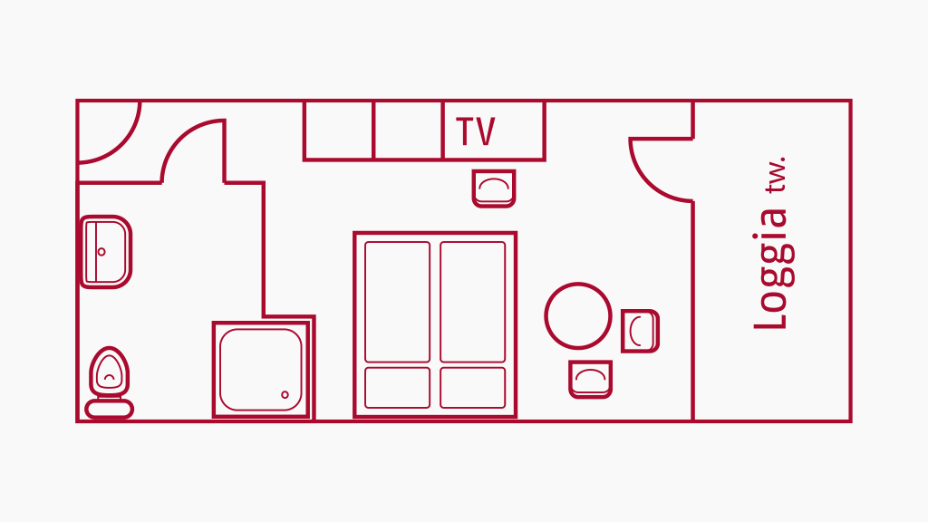 Doppelzimmer mit Balkon - skizze